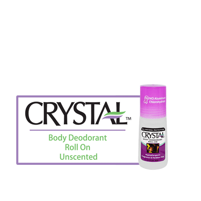 Crystal Body Deodorant Roll On - Unscented - Biosense Clinic