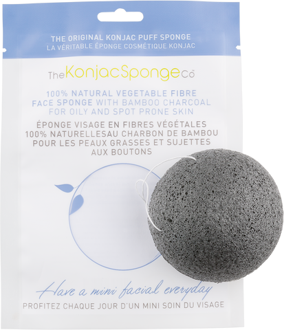 Konjac & Bamboo Charcoal Facial Sponge Puff - Biosense Clinic